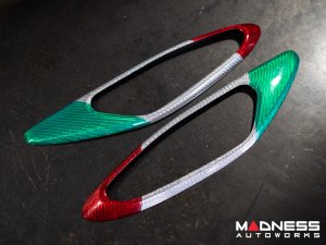 Alfa Romeo Giulia Interior Door Handle Surround Trim Kit - Carbon Fiber - Italian Theme - Feroce Carbon Alfa Romeo Giulia Interior Door Handle Surround Trim Kit - Carbon Fiber - Italian Theme - Feroce Carbon